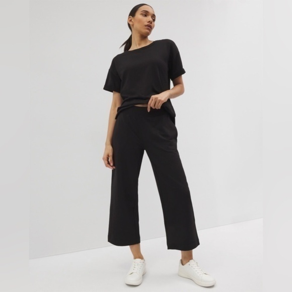 Soma Black Wide Leg Crop Lounge Pants Women Small Pajama Bottoms